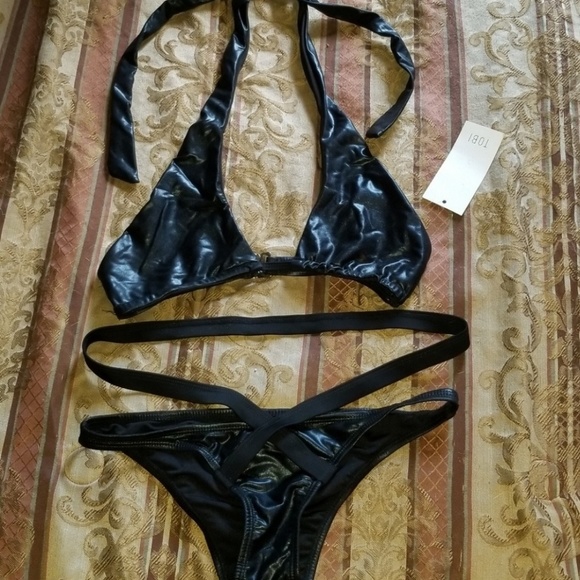 🆕️🏷NWT Faux Leather Swimsuit - Picture 2 of 7